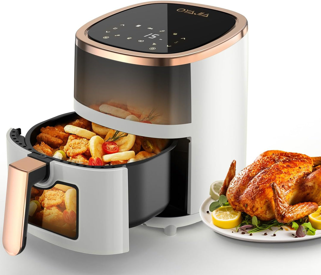 Heissluftfritteuse 6L Airfryer mit 8 Programme, Rapid Air Heisslufttechnologie, Touchscreen, Sichtfe