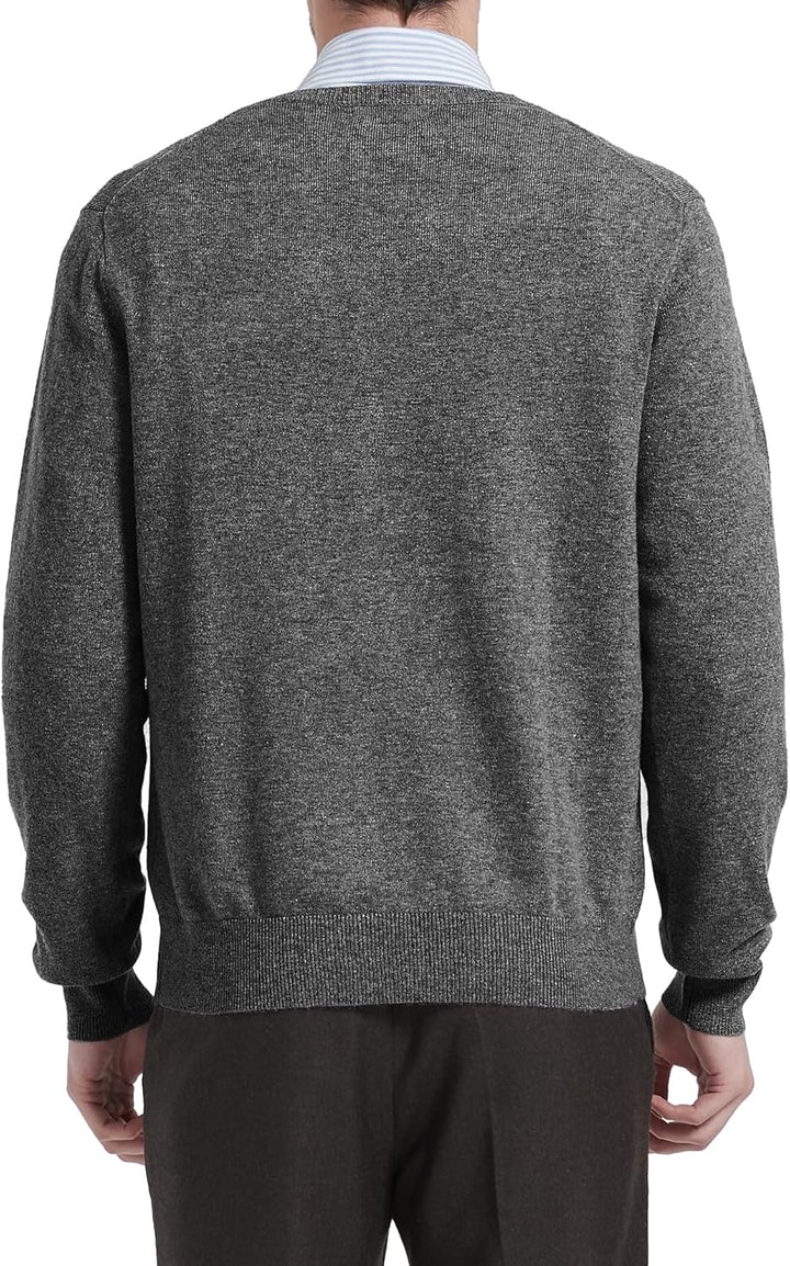 Kallspin Herren Strickpullover aus Wollmischung V-Ausschnitt Langarm Comfort Fit Pullover 4XL Grau,