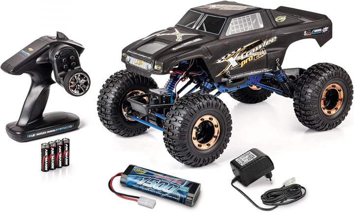 Carson 500404214 1:10 X-Crawlee Pro 2.0 100% RTR, Ferngesteuerter Crawler, RC Auto, inkl. Batterien