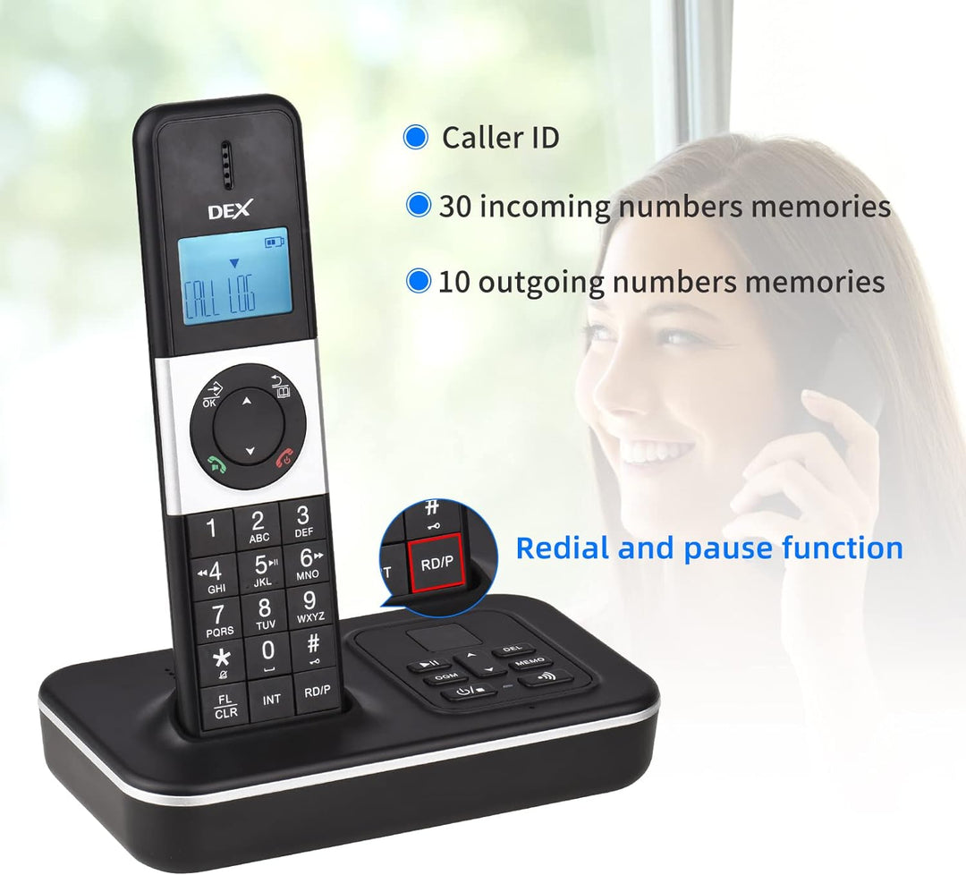 Bisofice D1002 Telefon Schnurlos 3 Mobilteile mit Anrufbeantworter, Anrufer-ID/Anklopfen, 1,6-Zoll-L