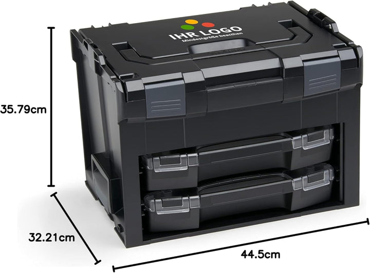 Bosch Sortimo Werkzeugkoffer-Set LS-BOXX 306 schwarz mit 2x i-BOXX leer | personalisiert mit Ihrem L