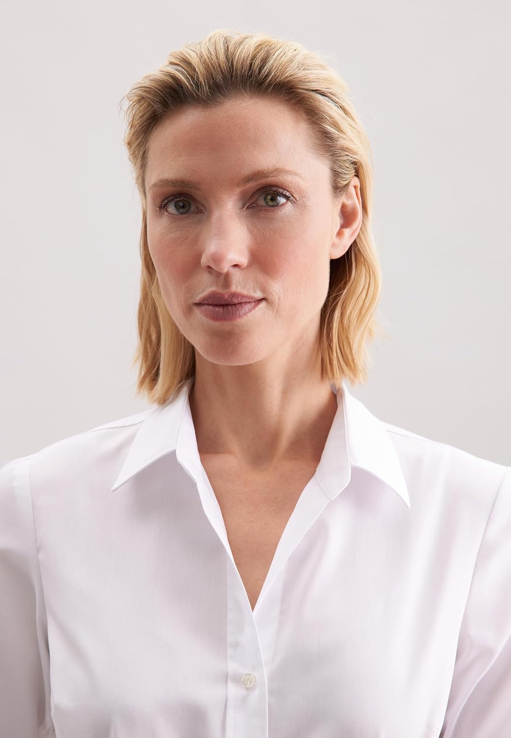 Seidensticker Damen Bluse - City Bluse - Hemdbluse - Slim Fit - Kurzarm - Uni - Stretch 32 Weiss, 32