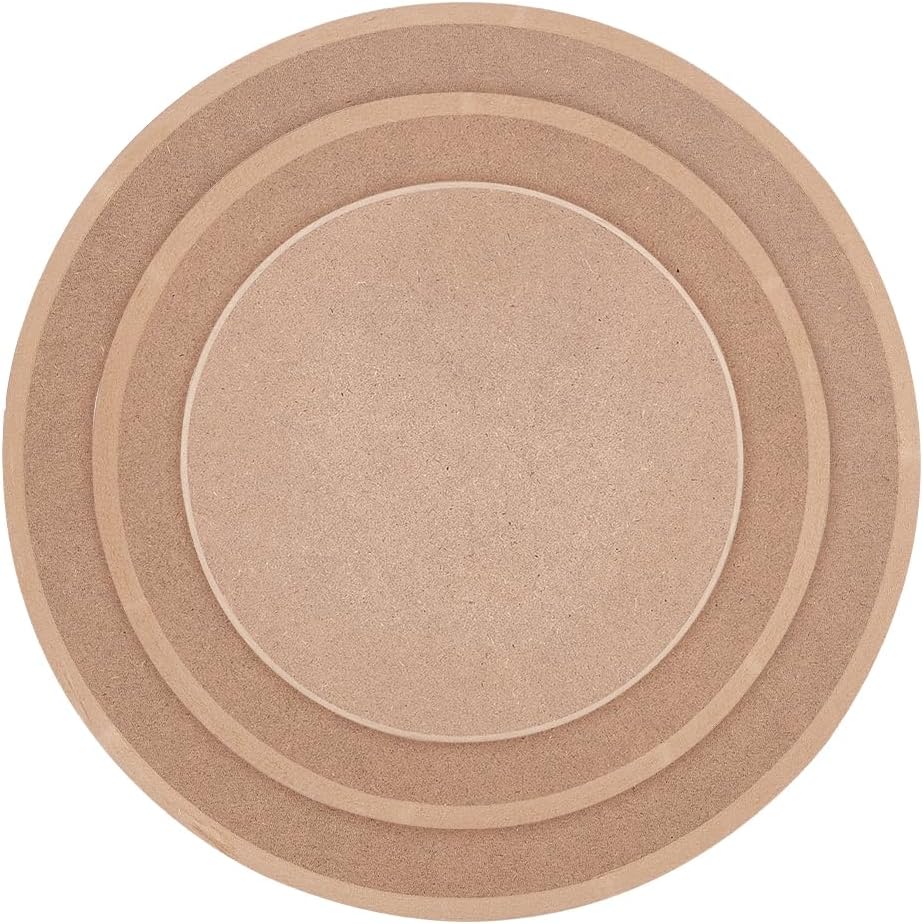 BENECREAT 3 Stück Runde Töpferform, Keramikplatten-Formform, Hölzerne Dichteplatte Bedruckte Rohling
