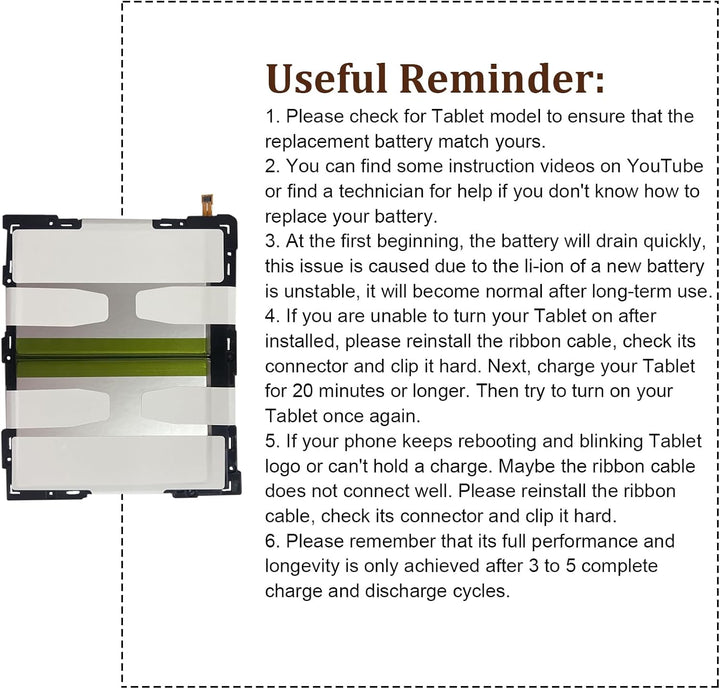 HIGHAKKU Ersatzakku Batterie EB-BT595ABE kompatibel mit Samsung Galaxy Tab A 2018 10.5 Inch SM-T590