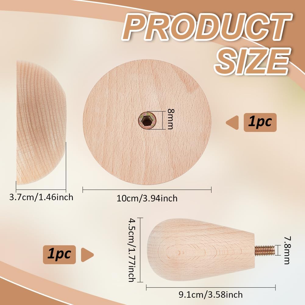 BENECREAT 115x100mm Holz Töpferform, Tonformwerkzeug Polymerton Keramik Schalenformen mit Griff Für