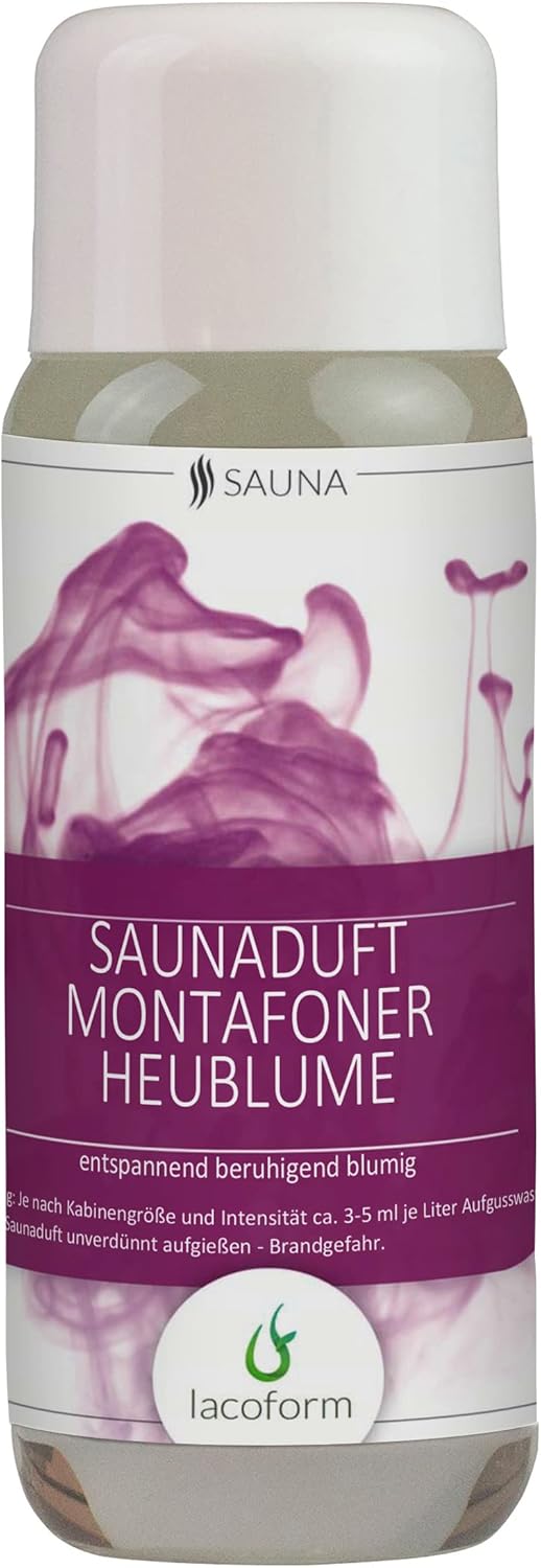 Saunaduft Lacoform Sauna Aufguss Konzentrat 250ml, Saunadüfte für Zuhause (Montafoner Heublume), Heu
