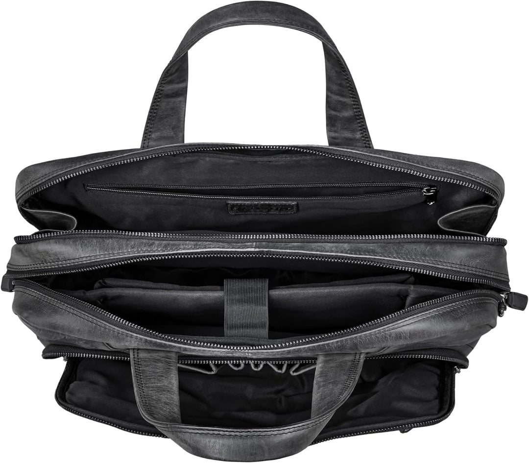 STILORD 'Lias' Echtleder Umhängetasche für Herren - Stilsicher ins nächste Meeting Carbon - Grau, Ca