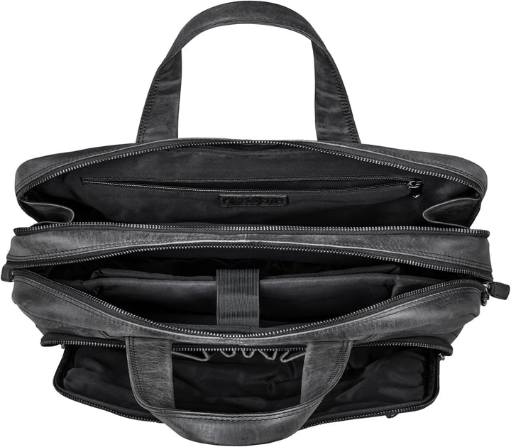 STILORD 'Lias' Echtleder Umhängetasche für Herren - Stilsicher ins nächste Meeting Carbon - Grau, Ca