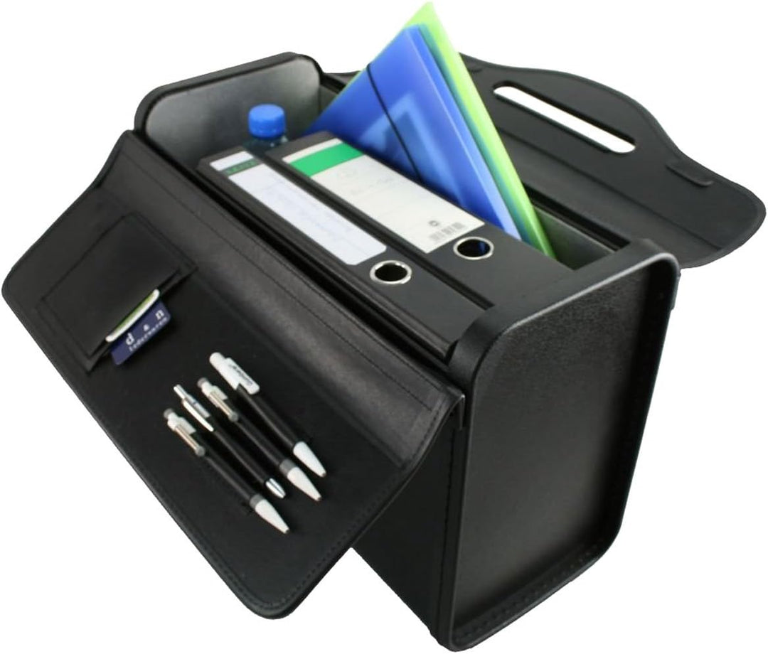 Bowatex Pilotenkoffer Aktenkoffer Laptop Koffer mit Schulterriemen Schwarz 46 cm