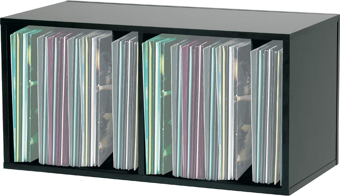 Glorious Record Box black 230 - bis zu 230 Platten im 12''-Format, mit Trennwand (115 Platten pro Fa