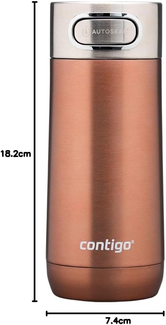 Contigo Luxe Autoseal Thermobecher, Edelstahl-Reisebecher, Isolierflasche, auslaufsicher, Kaffebeche