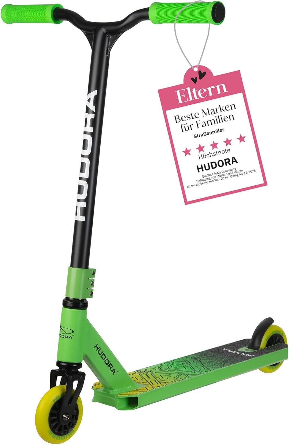 HUDORA Stuntscooter Kids - 360° Lenkung - Tretroller - ABEC 9 Kugellager - Robuster Funscooter, Kick