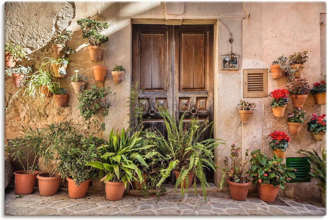 ARTland Leinwandbilder Wandbild Bild auf Leinwand 60x40 cm Stadtbilder Pflanzen Altstadt Mallorca Sp