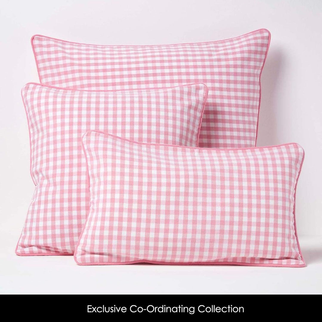 Homescapes handgewobener Vorhang Ösenvorhang Dekoschal Gingham im 2er Set, 137 x 228 cm, 100% Reine