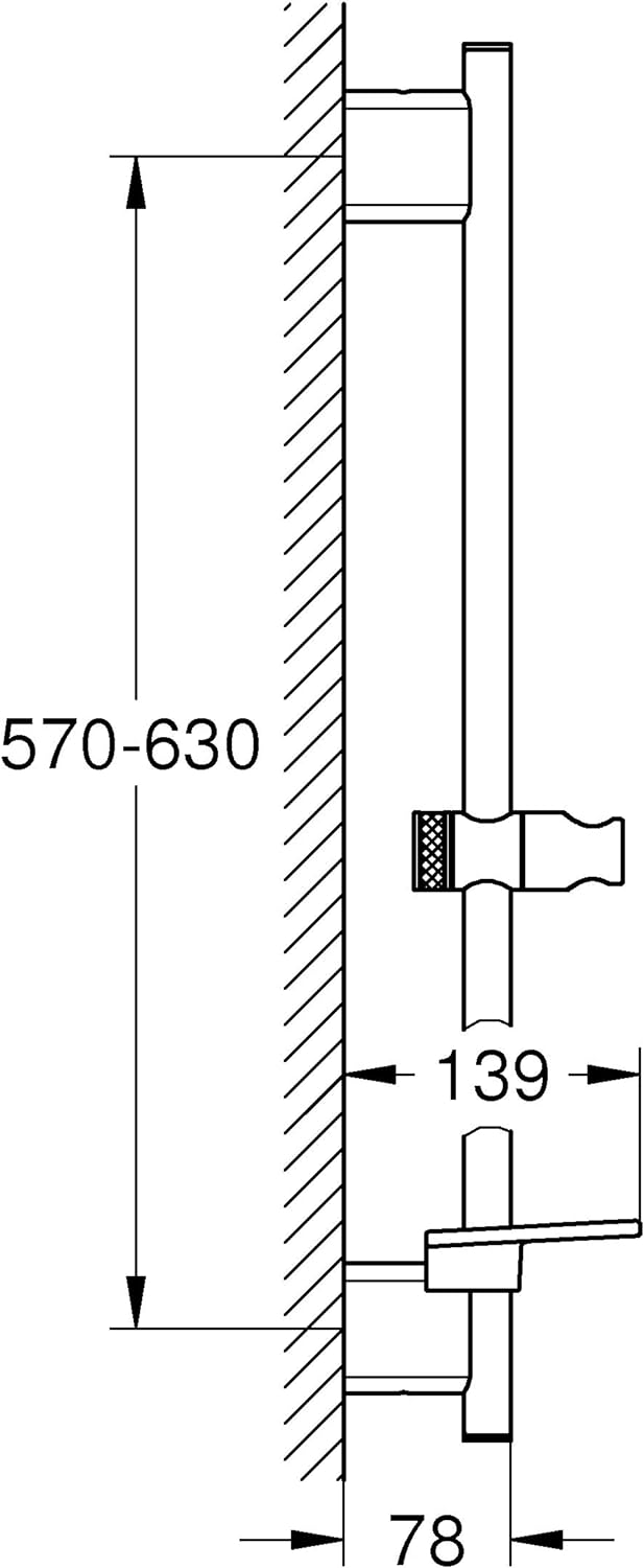 GROHE Rainshower SmartActive | Brausestange 600 mm | Chrom | 26602000 Brausestange Chrom 600 mm, Bra