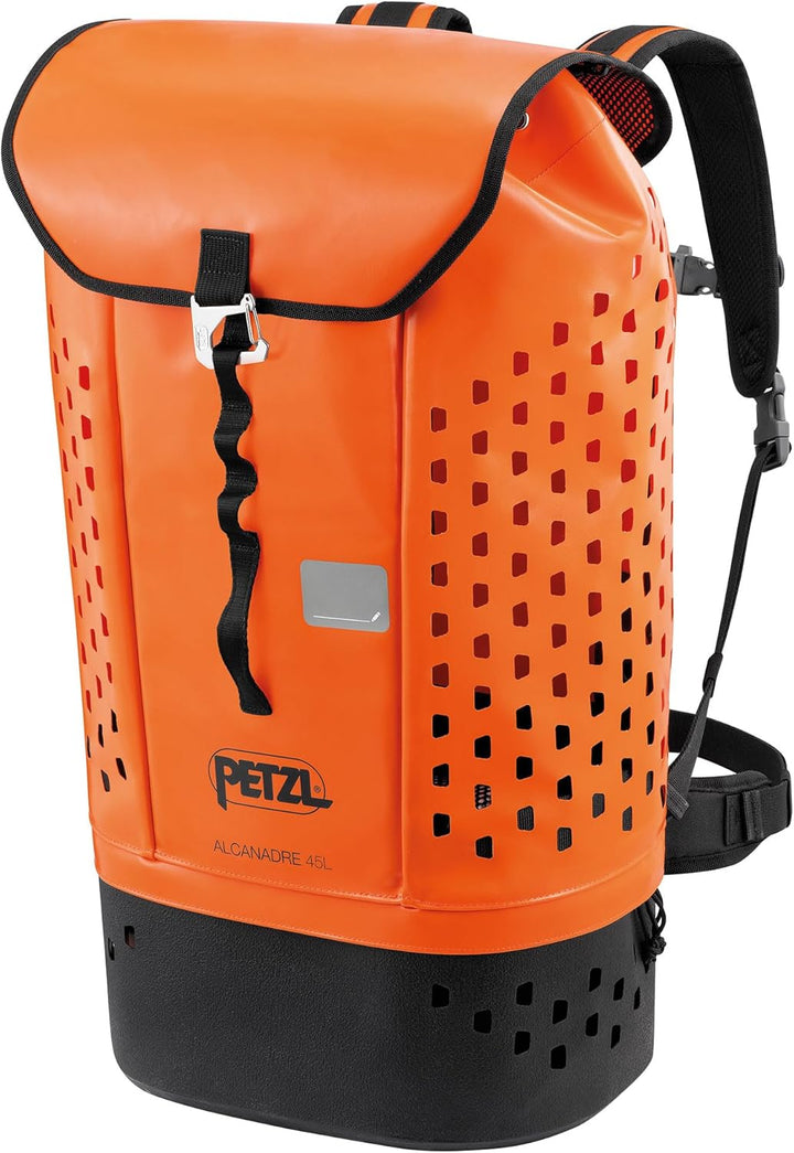 PETZL Unisex – Erwachsene ALCANADRE Guide 45 Tasche, Orange/Schwarz, 45 L