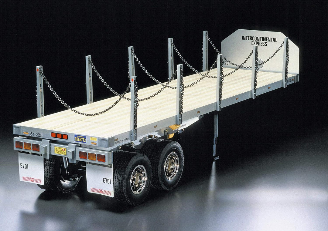 TAMIYA 56306 1:14 Flachbett-Auflieger, Bausatz zum Zusammenbauen, RC Truck, fernsteuerbarer, Lastwag