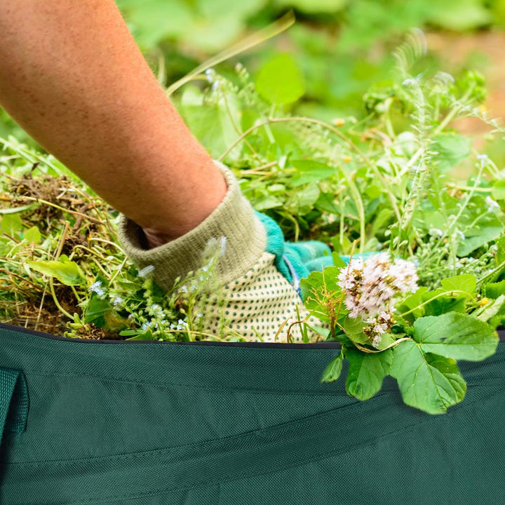 Relaxdays Laubsack selbstaufstellend, 3er Set, 90 Liter, Pop Up Gartensack, 3 Griffe, UV-beständig,