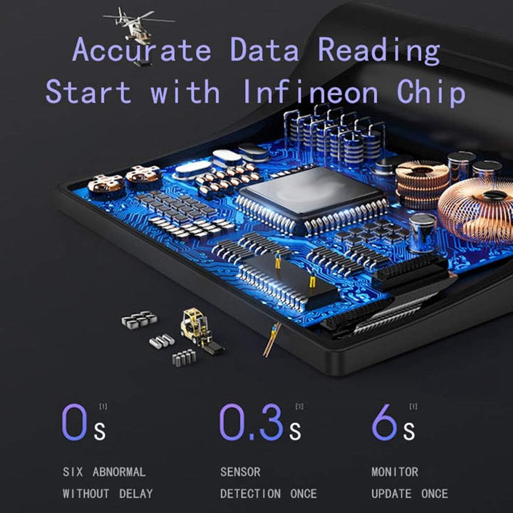 Terisass TPMS DC 12V Auto 433,92 MHz Reifendruckkontrollsystem Zigarettenanzünder-Display mit 4-TLG.