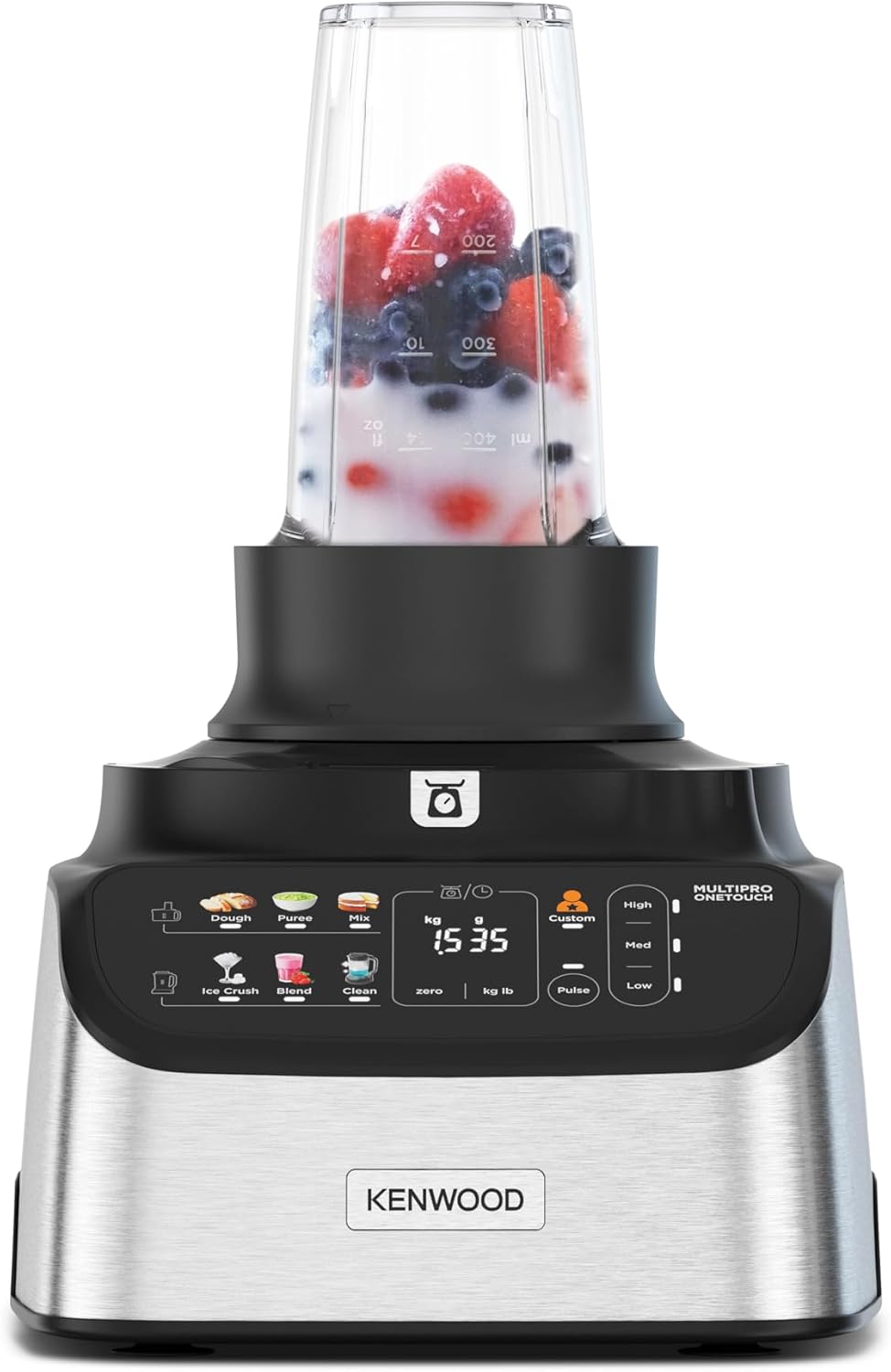 Kenwood MultiPro OneTouch FDM73.850SS – 3-in-1 Kompakt-Küchenmaschine & Mixer, 12 Zubehörteile, 6 Au