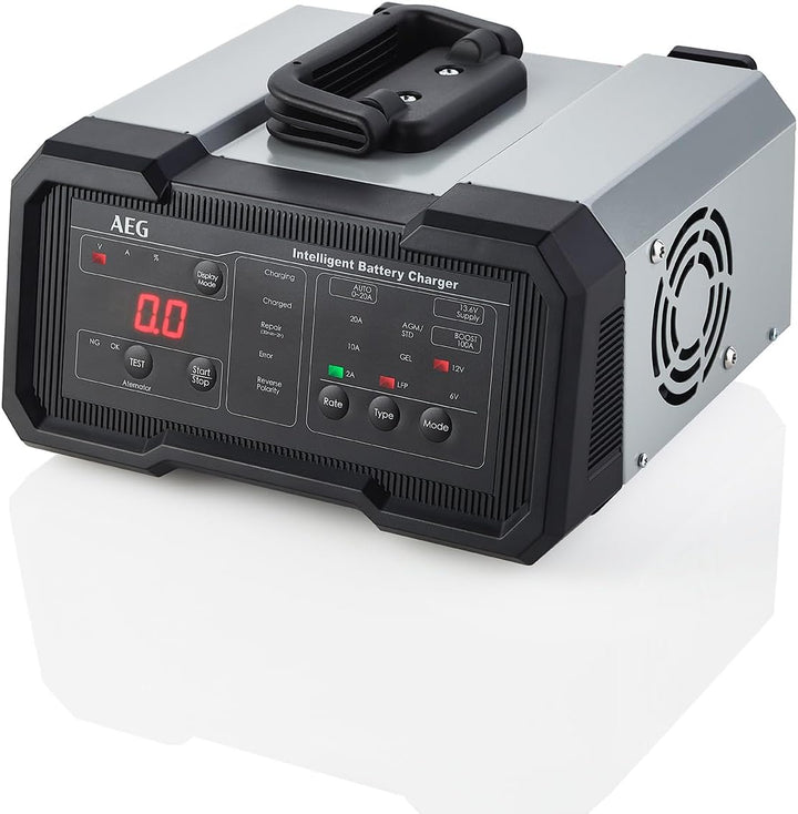 AEG Batterieladegerät CW20 lädt alle 6 V und 12 V Batterien, umfangreicher Sicherungsschutz, mit Lad