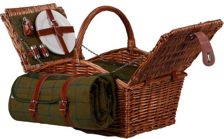 UNUS Nature by Kolibri Picknick Set 2 Personen mit Picknickkorb, Picknickdecke, Besteck und Geschirr