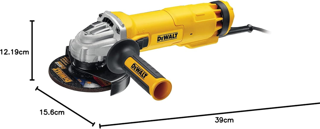 DeWalt Winkelschleifer (1.400 W, 125 mm Scheiben-ø, Leerlaufdrehzahl 11.500 min-1, für alle Standard