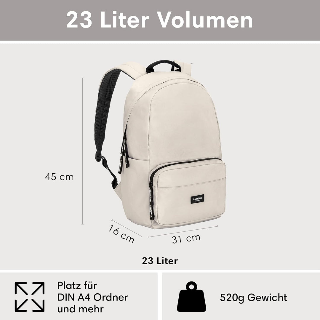 LARKSON Schulrucksack Mädchen & Jungen Teenager - No 3 - Rucksack Damen & Herren für Schule - 16" La