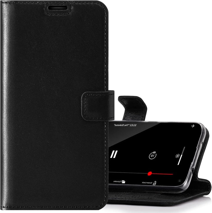 SURAZO Handyhülle für Samsung Galaxy S21 5G – Premium Echtleder Hülle Schutzhülle mit [Standfunktion
