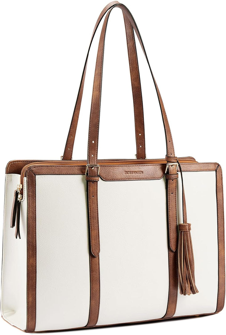 BOSTANTEN Damen Laptop Handtasche 15.6 Zoll Aktentasche PU Leder Schultertasche Frauen Businesstasch