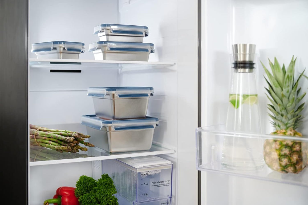 EMSA Clip&Close Edelstahl Vorratsdose 3 L, leicht und hygienisch, Edelstahl 304, Wasserdicht, Gefrie