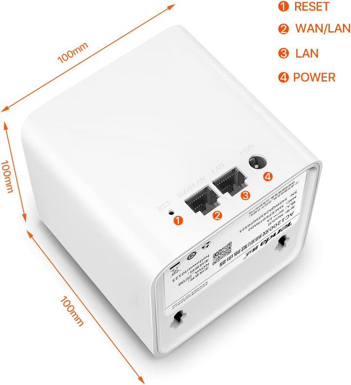 Tenda Nova MW3 Mesh WLAN System - AC1200 Dual Band WLAN Mesh System - empfohlen für Häuser mit 1-3 S