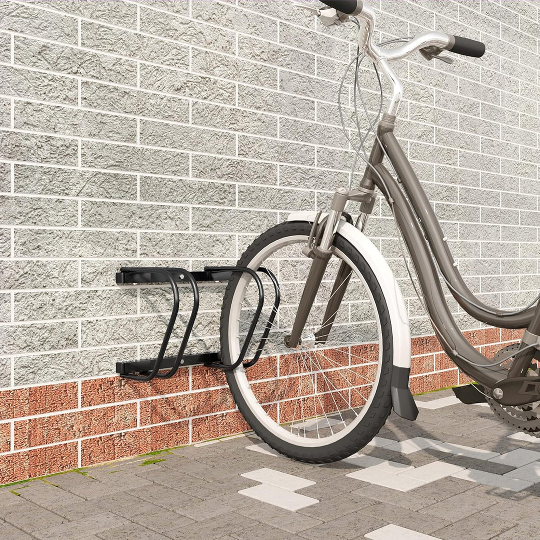 WOLTU Fahrradständer Schwarz für 2 Fahrräder Fahrradhalterung auf dem Boden Aufstellständer für Fahr