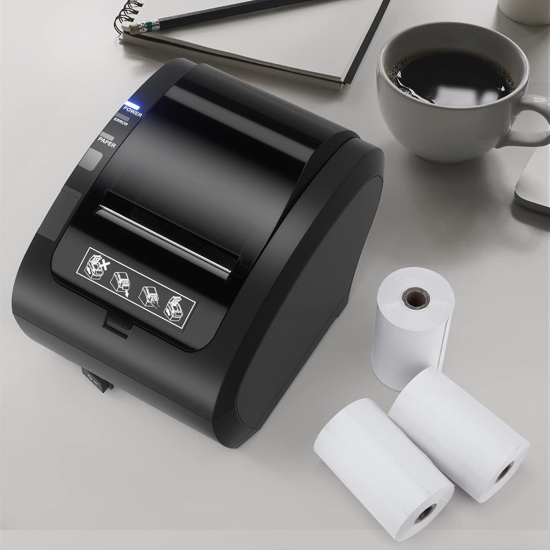 MUNBYN Thermodrucker WiFi 300mm/s Bondrucker Belegdrucker Quittungsdrucker Auto-Cut fĂŒr Schublade, B