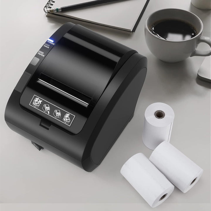 MUNBYN Thermodrucker WiFi 300mm/s Bondrucker Belegdrucker Quittungsdrucker Auto-Cut fĂŒr Schublade, B