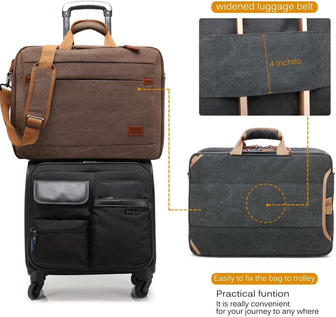 CoolBELL Umwandelbarer Rucksack, Umhängetasche, Laptoptasche, Business-Koffer, Freizeit-Koffer, nur