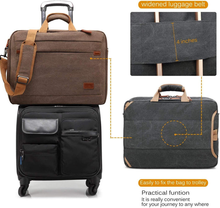 CoolBELL Umwandelbarer Rucksack, Umhängetasche, Laptoptasche, Business-Koffer, Freizeit-Koffer, nur