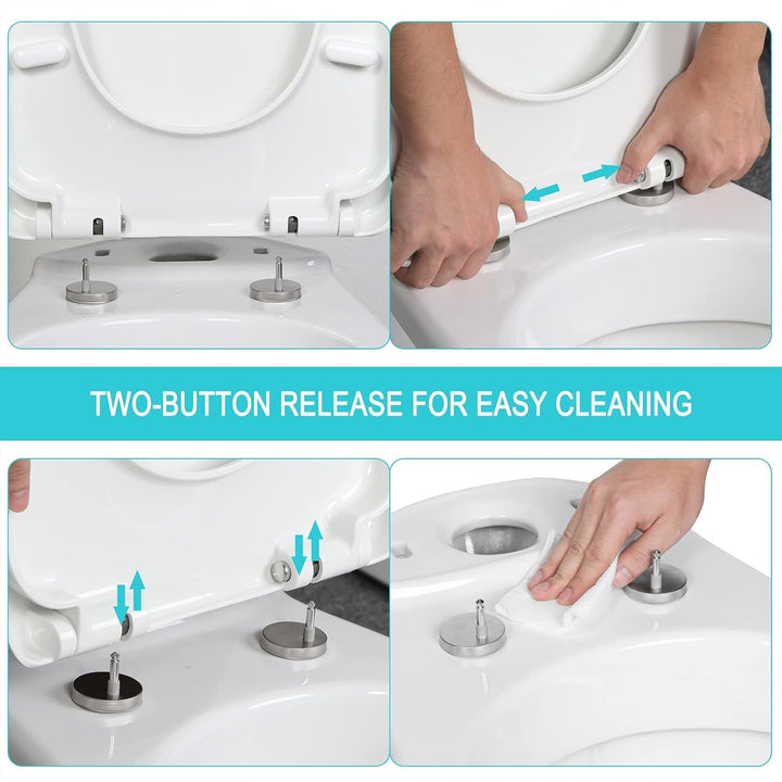 WOLTU Toilettendeckel,WC Sitz mit Absenkautomatik,Klodeckel D-Form weiss Kunststoff, Softclose Antib