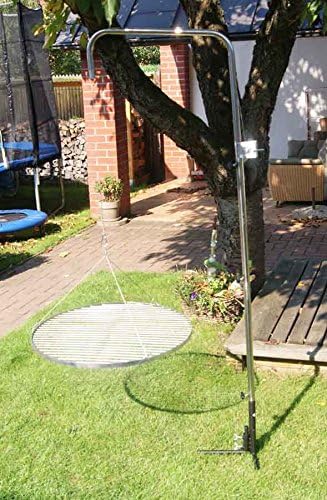 AKTIONA/Grillclub Edelstahlrohr Grillgalgen + 70 cm Edelstahl Grillrost nur 10 mm Lichter Stababstan