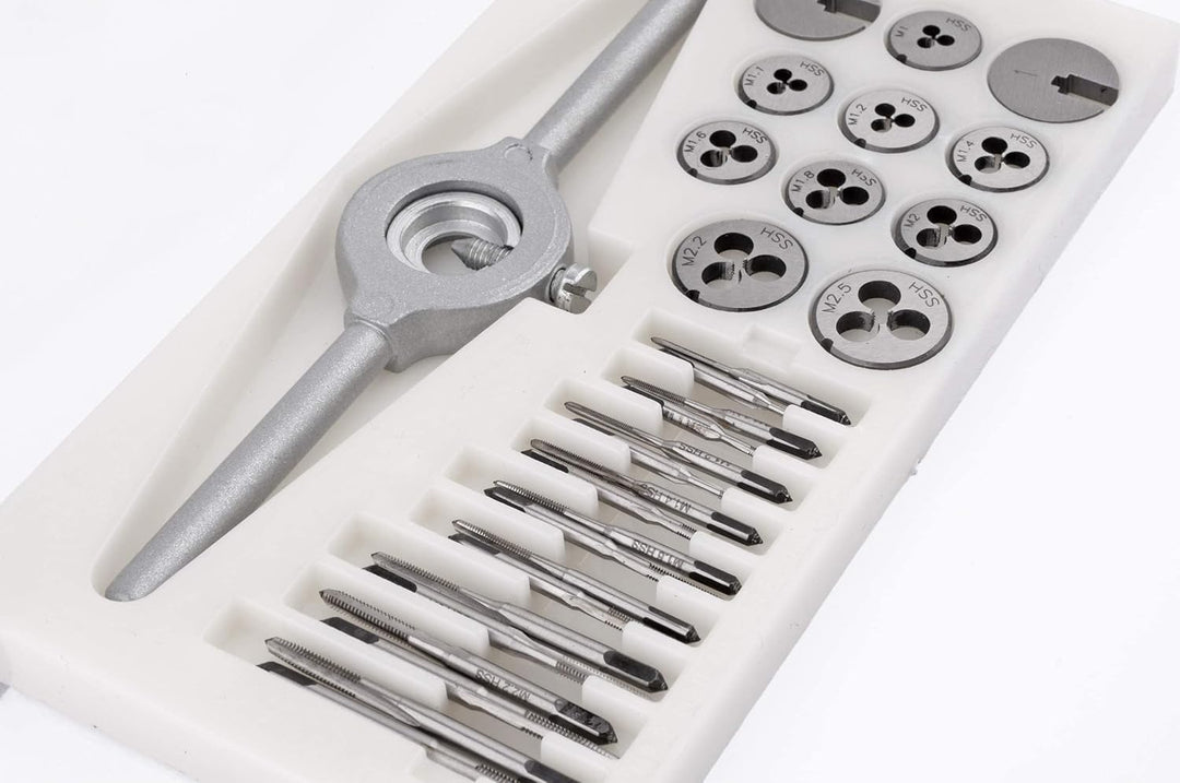 GSR PROFI Miniatur-Gewindeschneidsatz, 30-teilig, metrisch, Geschwindeschneider Set HSS-G, M1-M2,5 G