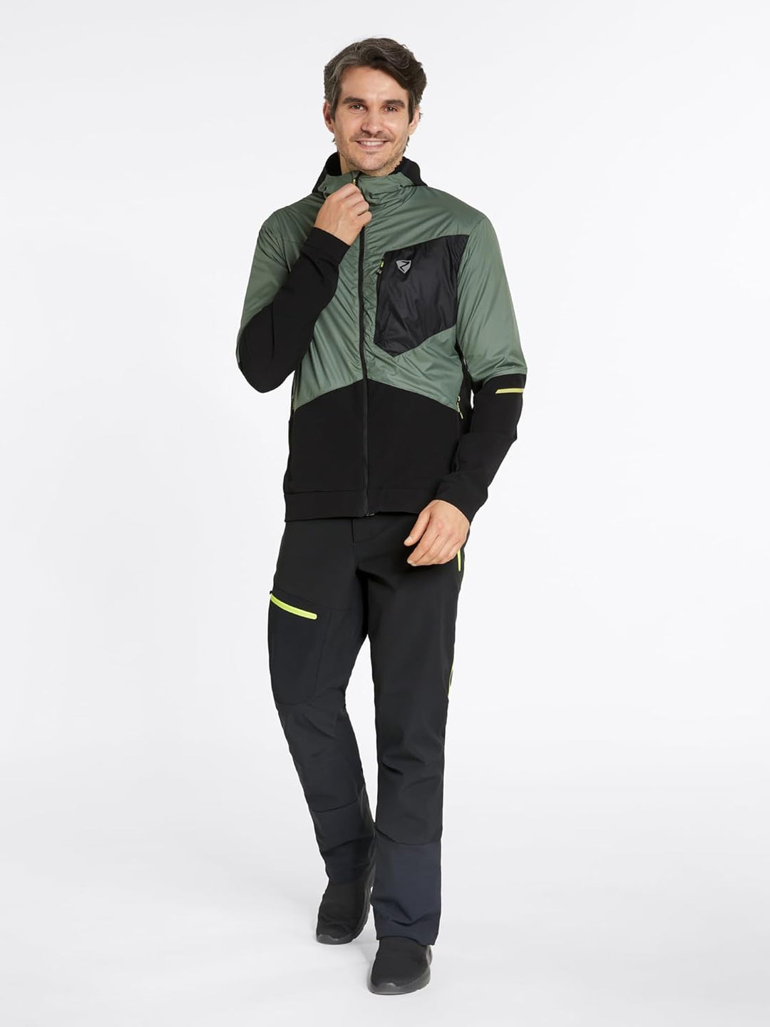 Ziener Herren Nikolo Hybrid-/Aktiv-Jacke | atmungsaktiv, winddicht, funktionell (1er Pack) 50 green