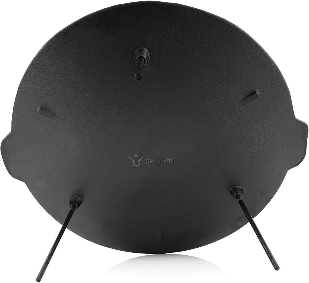 BBQ-Toro Gusseisen Grillpfanne (Ø 60 cm) mit 3 Beinen | rund | Dutch Oven Ständer | Dreibein Grillpl