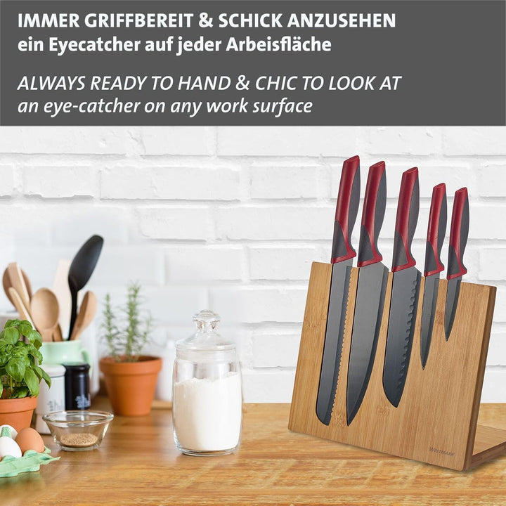 Westmark Messerblock – Magnetischer Messerhalter aus Holz mit Magnetkern, stabile Halterung für Küch