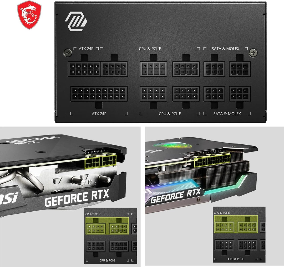 MSI MAG A650GL Netzteil, 650W, 80 Plus Gold, vollmodular, 120mm FDB Lüfter mit dynamischen Kugellage