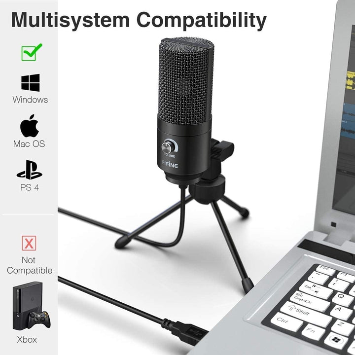 FIFINE USB Mikrofon, PC Kondensator Mikrofone mit Ständer, Studioqualität Aufnahme Microphone USB fü