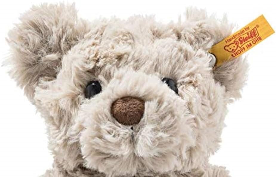 Steiff Soft Cuddly Friends Honey Teddybär hellgrau 18 cm, Teddy aus flauschigem Plüsch, Grau 18 cm S