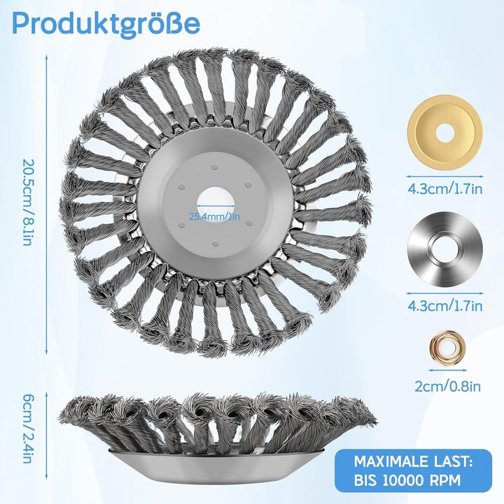 Lvelfe Professional Unkrautbürste, Unkrautbürste Freischneider mit 25.4 mm Durchmesser, Hochwertige