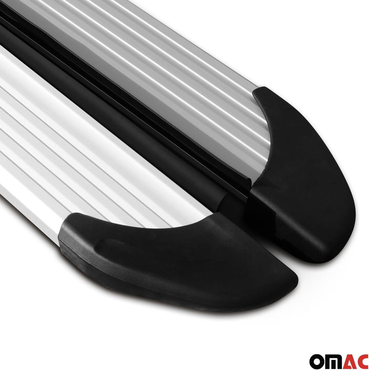 Trittbretter Seitenschweller kompatibel mit Nissan Qashqai J10 2006-2014 Alu Silber 2tlg