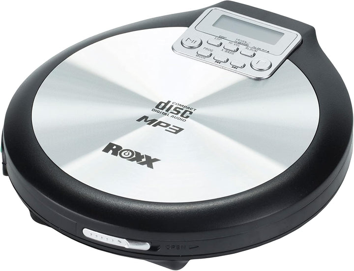 ROXX Tragbarer CD Player mit Kopfhörer MP3 fähig Antishock Discman mit Netzteil PCD 600