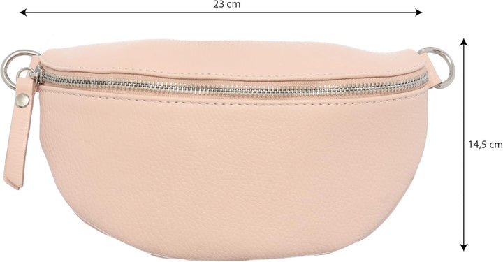 Zwillingsherz Bauchtasche mit Reissverschluss 100% Echtleder – Hochwertige Damen Bauchtasche Crossba